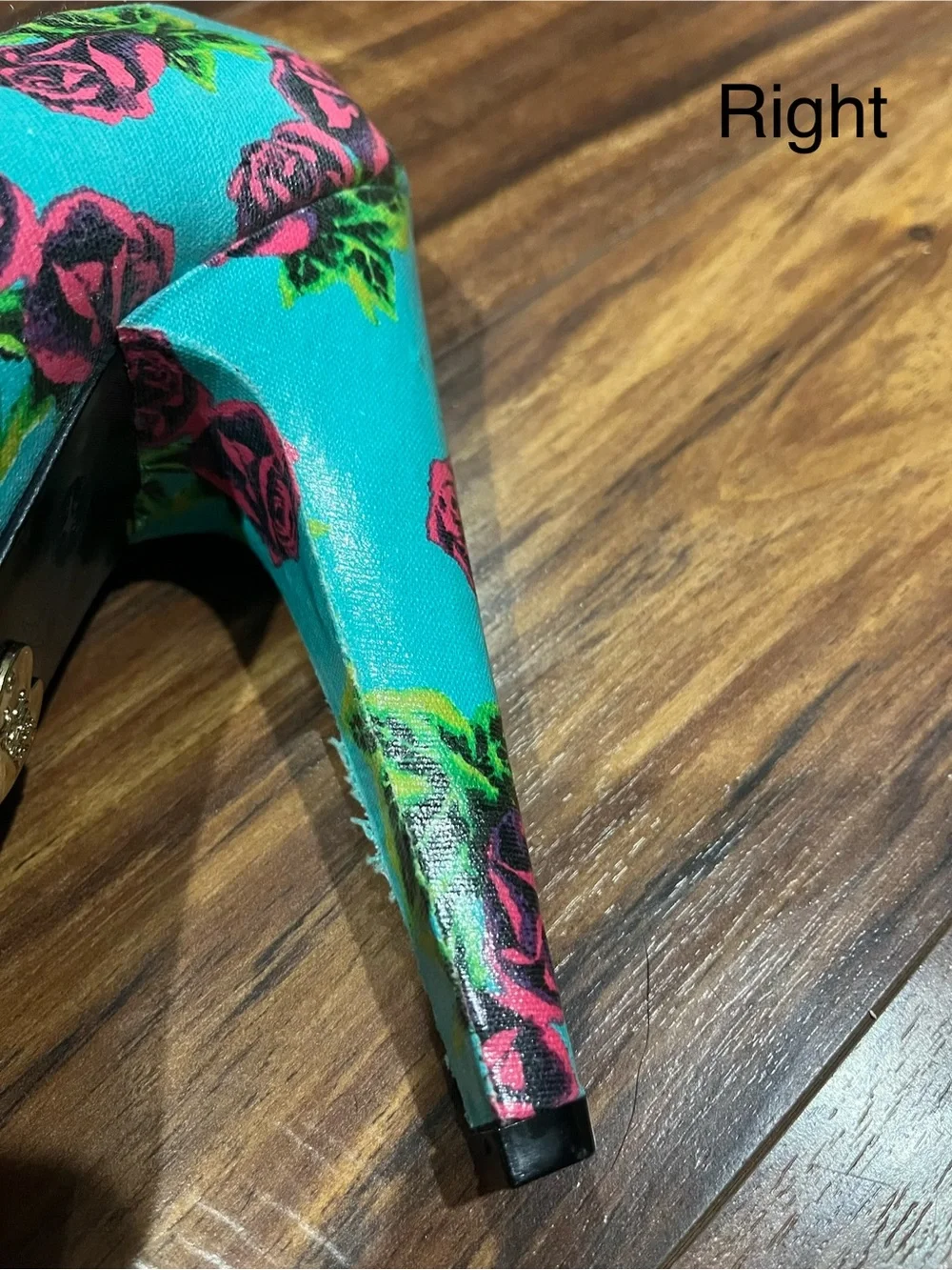 Betsey Johnson Meeva Turquoise Rose Platform Pumps Heels Size 7